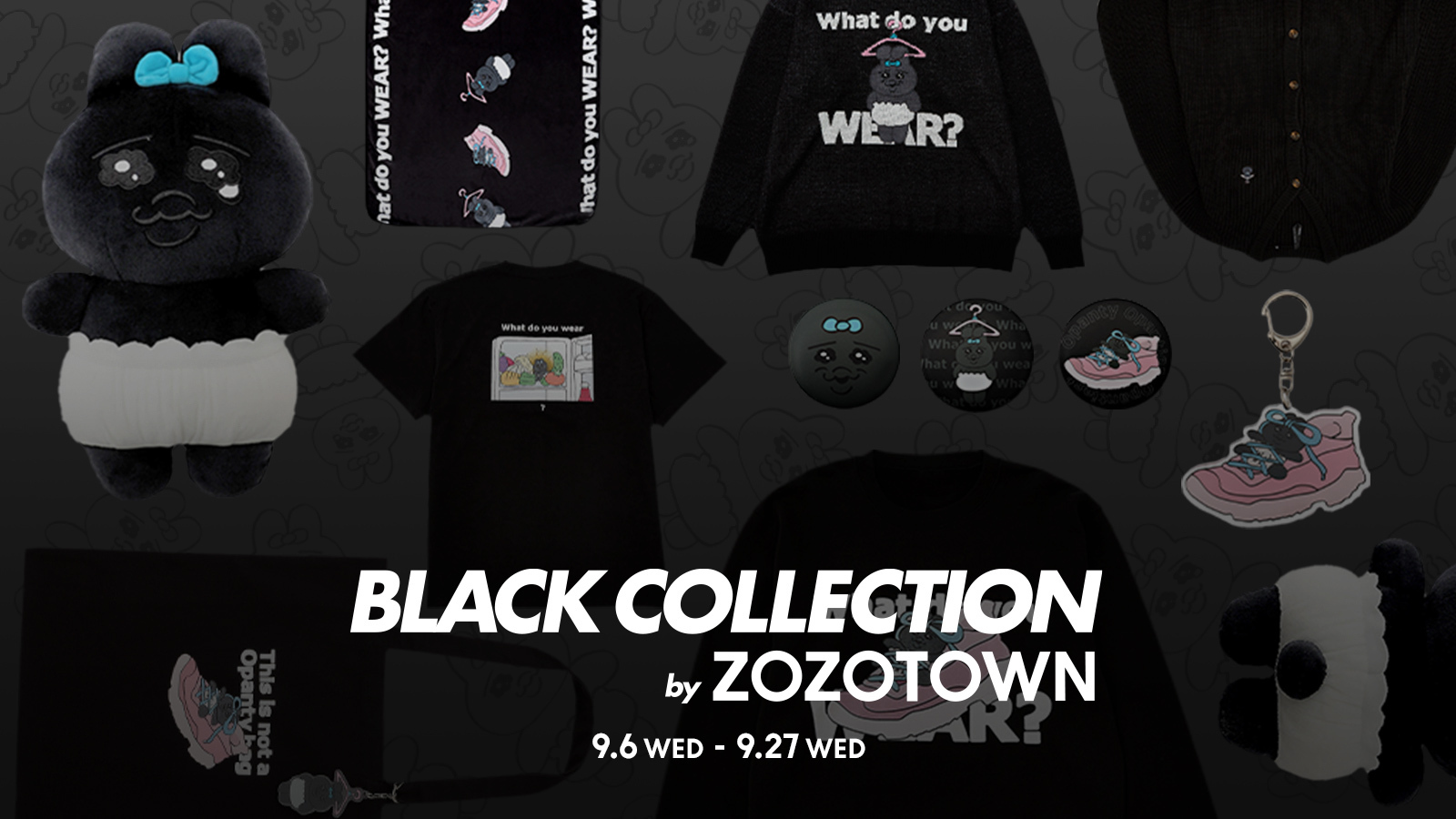 カラーブラックおぱんちゅうさぎ BLACK COLLECTION by ZOZOTOWN