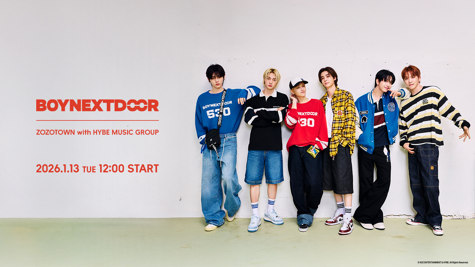 ZOZOTOWN with HYBE MUSIC GROUP」第3弾！「BOYNEXTDOOR」との
